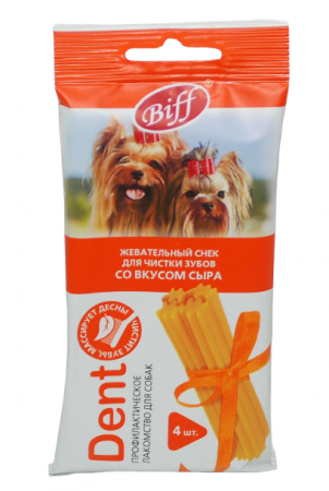 Бифф дент со вкусом сыра для собак мелких пород, 4 шт, упаковка