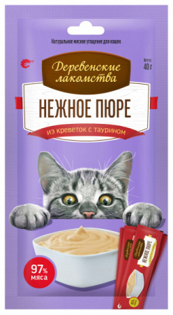 Деревенские лакомства Нежное пюре из креветок, 4 шт, упаковка