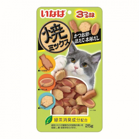 Inaba Yakimiksu, Куриное филе со вкусом кацуобоси, морского гребешка и бульона, 25 г, шт.