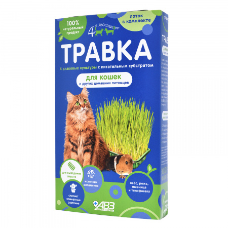 Травка для животных, лоток, 80 г, шт.