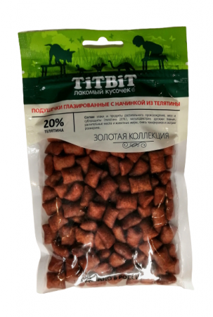 Титбит Подушечки глазированные с начинкой из телятины, 100 г