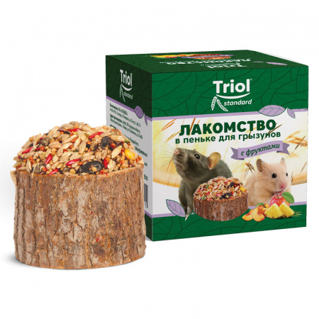 Триол Лакомство в пеньке для грызунов с овощами 70 г, упаковка