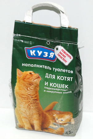 Кузя для котят и короткошерстных кошек, впитывающий наполнитель 4,5 л, шт.
