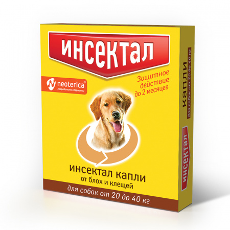 Инсектал капли для собак весом от 20 до 40 кг, 1 пипетка