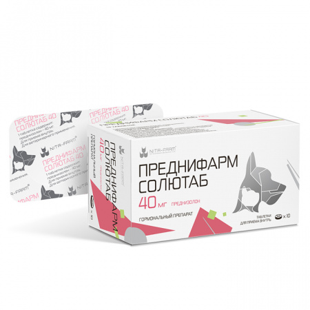 Преднифарм Солютаб 40 мг, 10 табл, упаковка