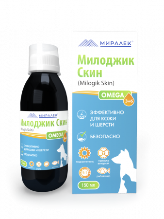 Миралек Милоджик Скин Омега 3+6 для кошек и собак 150 мл, шт.